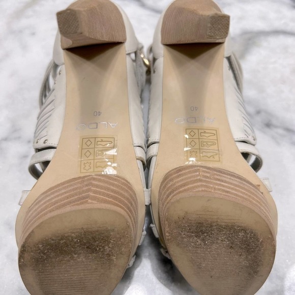 ALDO Braided Strappy Open Toe Leather Braided Platform Heels Bohemian Size 9/40 - Picture 7 of 8